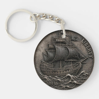 Pièce de monnaie en nickel de pirate vintage 1936