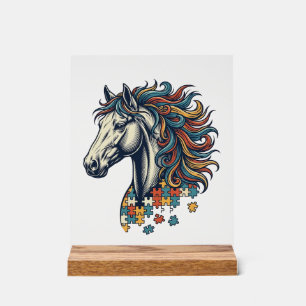 Pièce de puzzle de cheval coloré T-Shirt gravure v