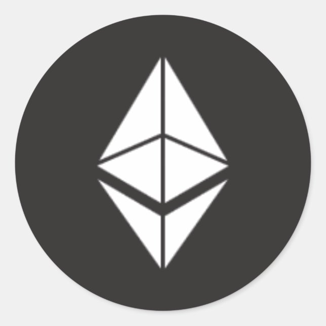 Pièce Ethereum sticker rond (Devant)