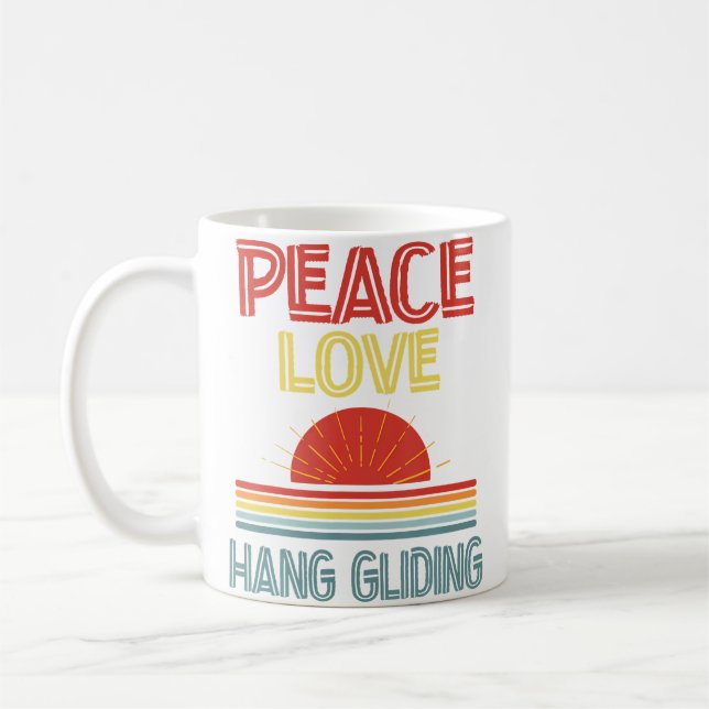 Piece Love Hang Gliding Funny Coffee Mug (Left)
