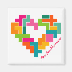 Piece, Love & Polyominoes Magnet