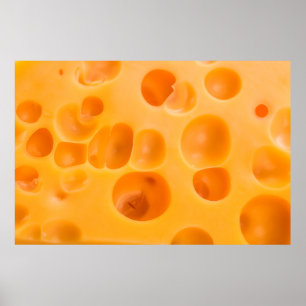 Piece of cheese isolated. poster