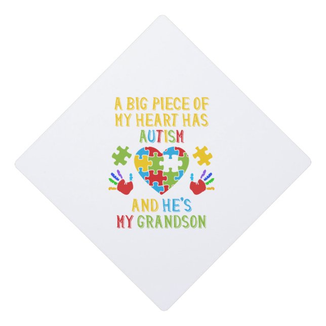 Piece Of My Heart Grandson Graduation Cap Topper (Front)