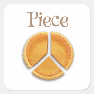 "Piece" peace symbol Square Sticker