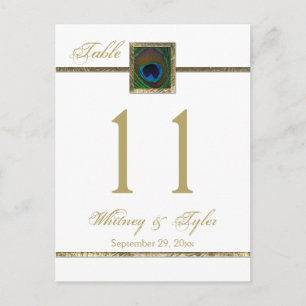 Pièce Peacock Or et Blanc Numéro de table