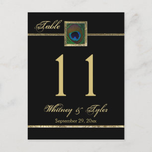 Pièce Peacock Or et Noir Numéro de table