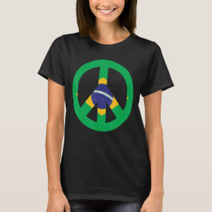 Piece Sign Brazil Flag T-Shirt