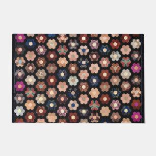 Pieced hexagons quilt doormat