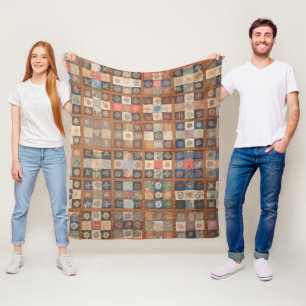 Pieced Nine-Patch fancy quilt Fleece Blanket