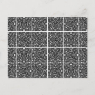 PiecedLayered 2x2 BandW Postcard