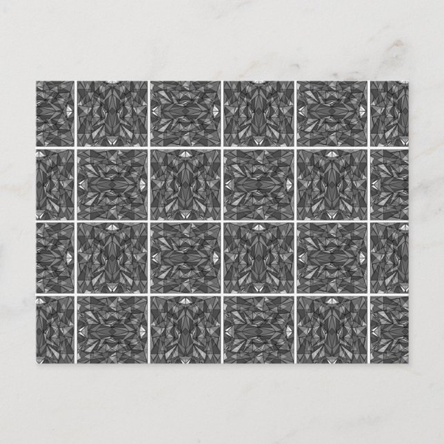PiecedLayered 2x2 BandW Postcard (Front)