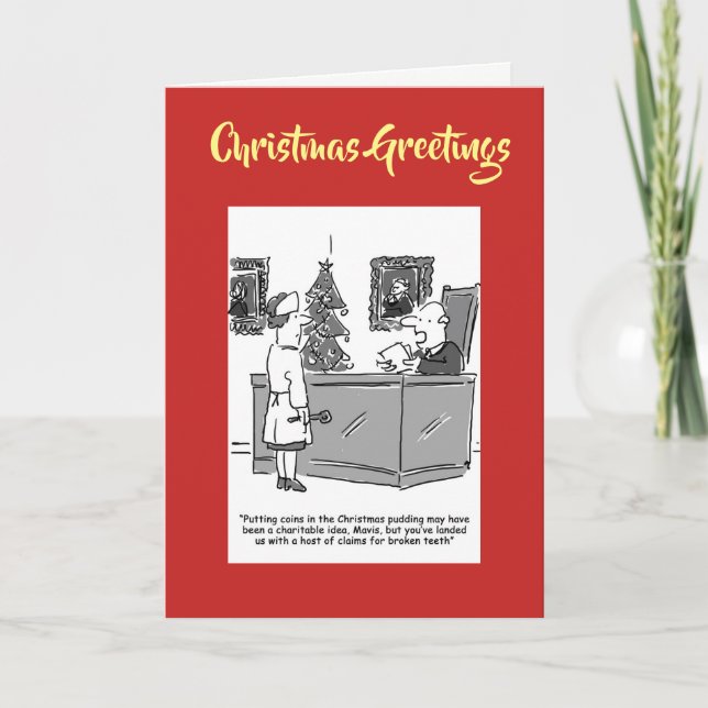Pièces dans le Pudding de Noël Carte de Noël (Devant)