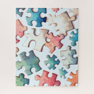 Pièces De Puzzle De Couleur Aléatoire Si Puzzées