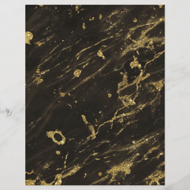 Pièces d'or en marbre noir en granit 3 Papier à sc (Devant)