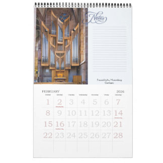 Pièces d'organes à leur place Calendrier