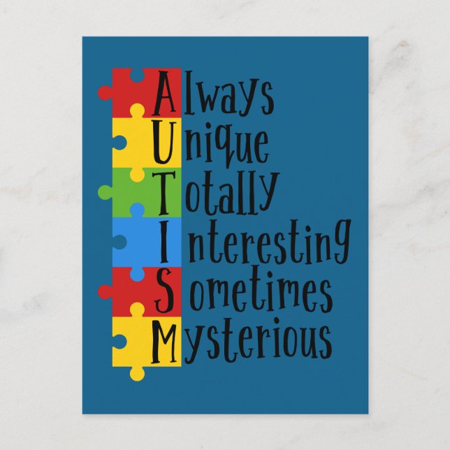 Pieces of Autism  Postcard (Front)
