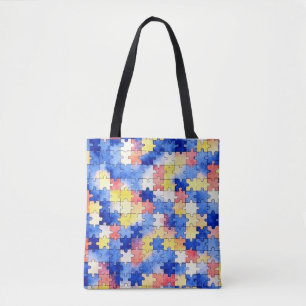 Pieces of Colour Watercolor Puzzle Tote Bag