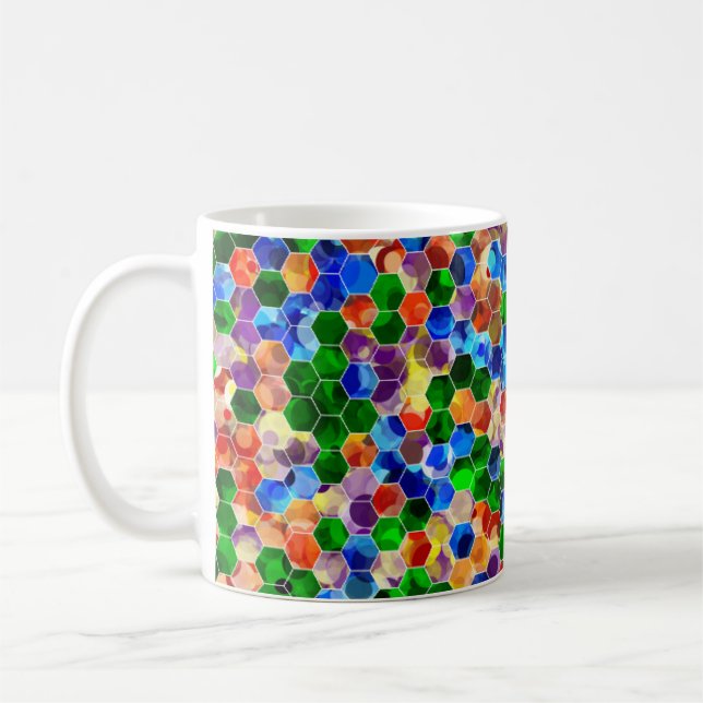 Piecewise Horizontal Hexagons Dot 11oz Mug (Left)