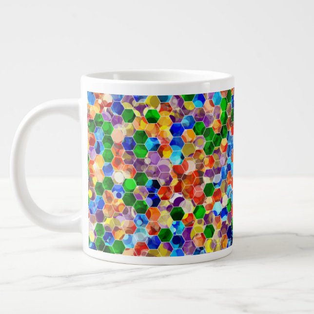 Piecewise Horizontal Hexagons Dot 20oz Mug (Left)