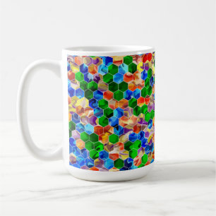 Piecewise Vertical Hexagons Swirl 15oz Mug