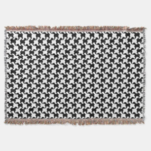 Pied blanc noir avec chiens Jeter la couverture