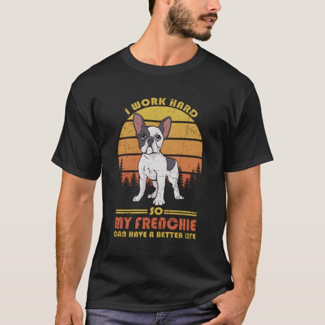 Pied French Bulldog Owner Joke T-Shirt (Front)