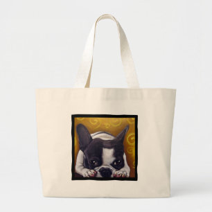 Pied Frenchie Nap Large Tote Bag