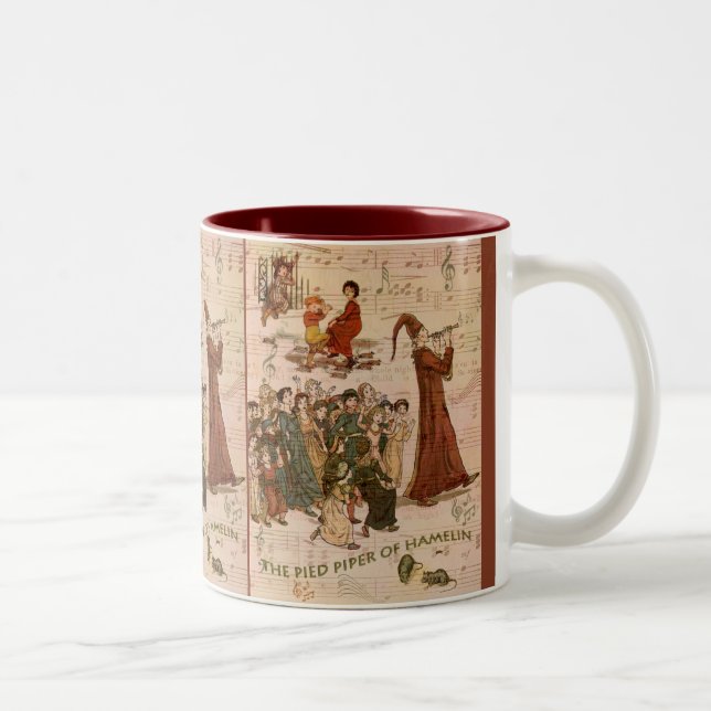 Pied Piper Collage Two-Tone Coffee Mug (Right)