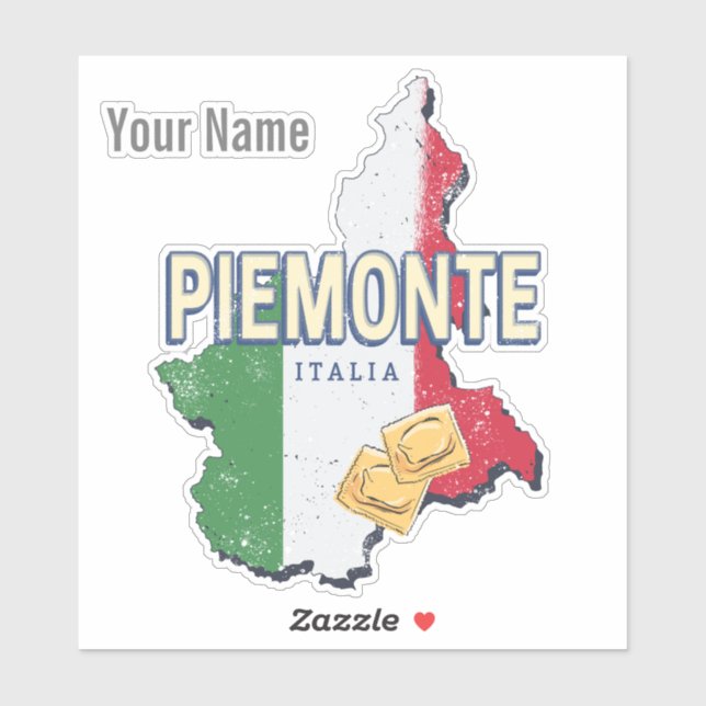 Piedmont Italy Retro Region Map Vintage Pasta (Sheet)