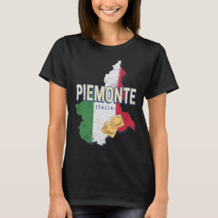 Piedmont Italy Retro Region Map Vintage Pasta Souv T-Shirt