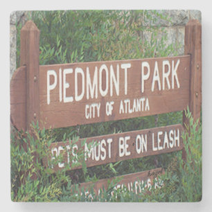 Piedmont Park Sign Atlanta Marble Stone Coaster. Coaster
