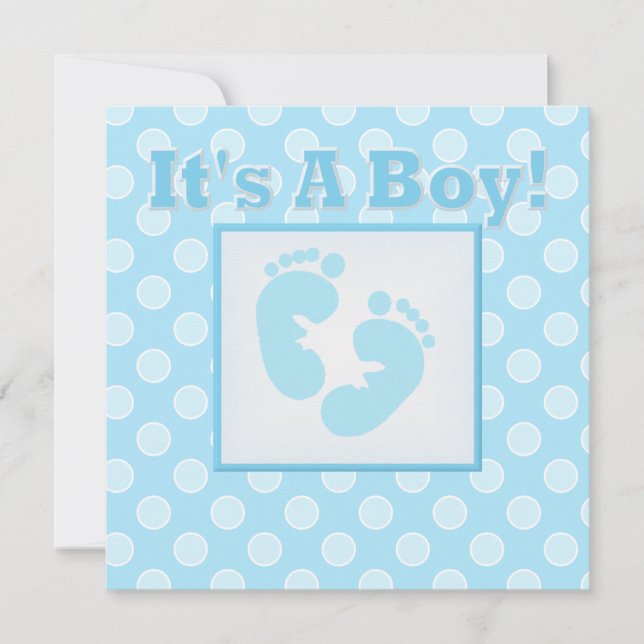 Pieds bébé C'est un garçon Baby shower Invitation (Devant)