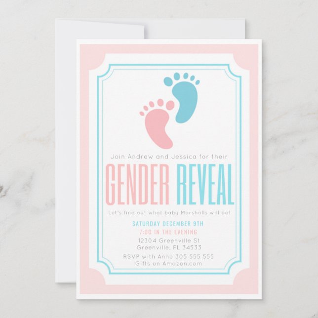 Pieds bébé Genre Reveillez Invitation (Devant)