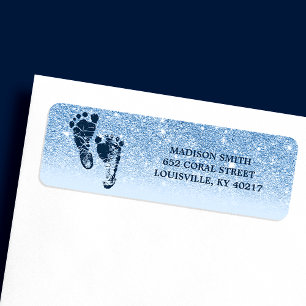 Pieds de bébé ombré pailleté bleu bébé marine