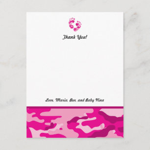 Pieds de notes de Merci de baby shower de Camo de