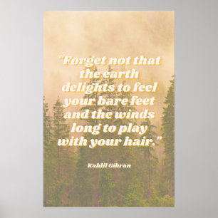 Pieds nus Hippie Citation Wilderness Woods Poster