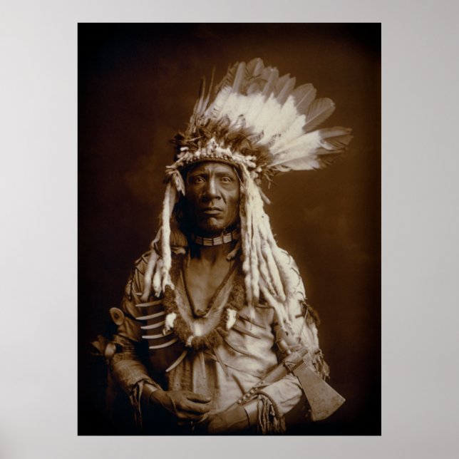 PIEGAN BLACKFEET MAN WEASEL TAIL 1900 POSTER (Front)