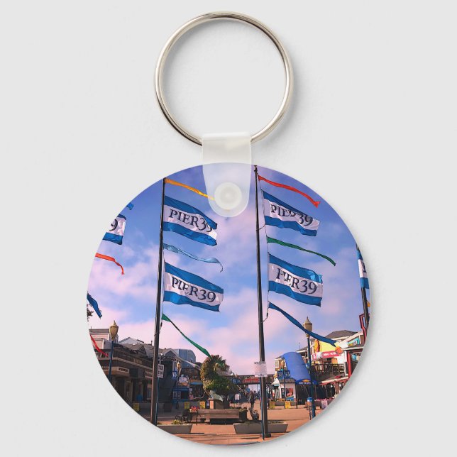 Pier 39 Sea Lion Statue #3 Keychain (Front)