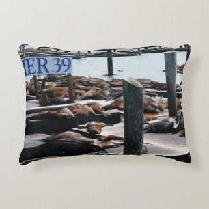 Pier 39 Sea Lions Decorative Pillow