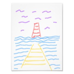 Pier and Lighthouse Photo Enlargement Print