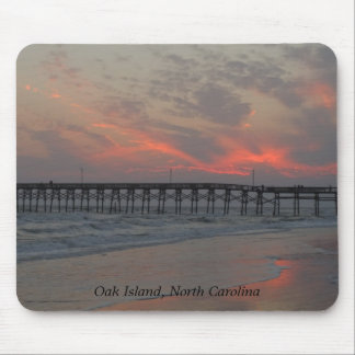 Pier and Sunset - Oak Island, NC Mouse Pad
