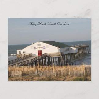 Pier at Kitty Hawk North Carolina, Hi def photo Postcard