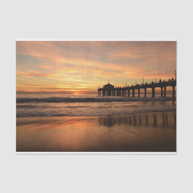 Pier beach sunset tissue paper (Front)