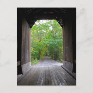 Pier Covered Railroad Bridge Newport NH Postcard