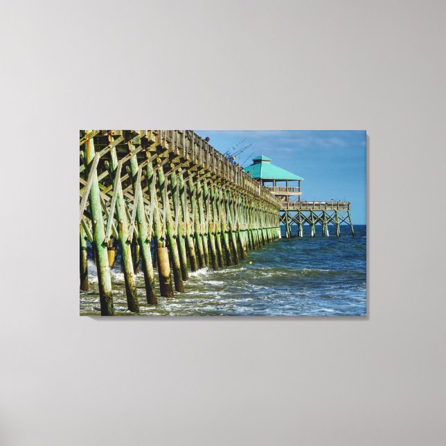 Pier Fishing Canvas Print (Front)