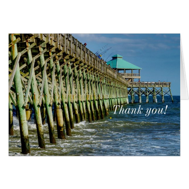 Pier Fishing Thank You Card (Front Horizontal)