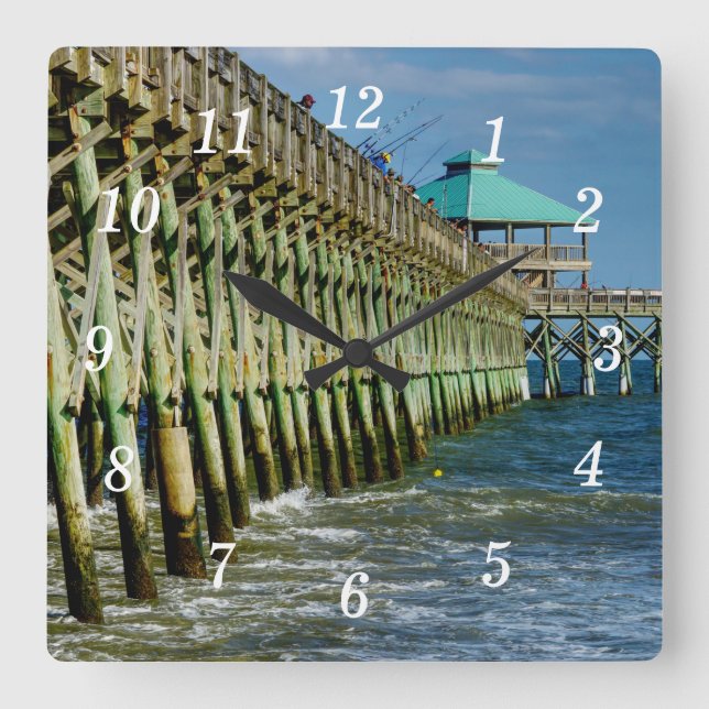 Pier Fishing Wall Clock (Front)