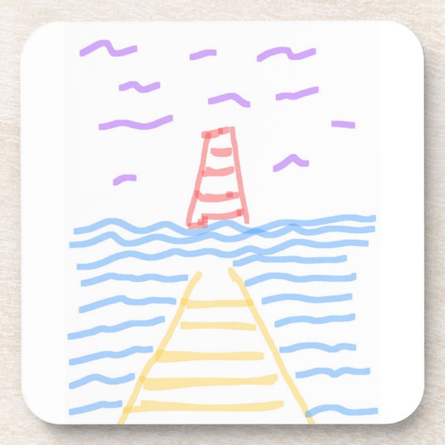 Pier Lighthouse dessous de verre en plastique dur (Devant)