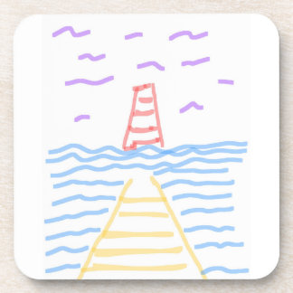 Pier Lighthouse Hard plastic coaster