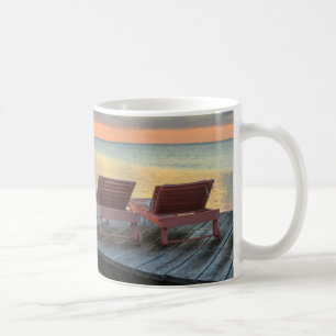 Pier overlooks the ocean, Belize Coffee Mug